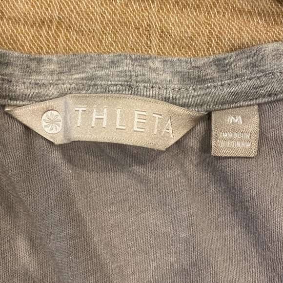 Athleta Central Stripe Faux Wrap Body Con Pullover Mini Dress Gray Size Medium - Picture 5 of 6